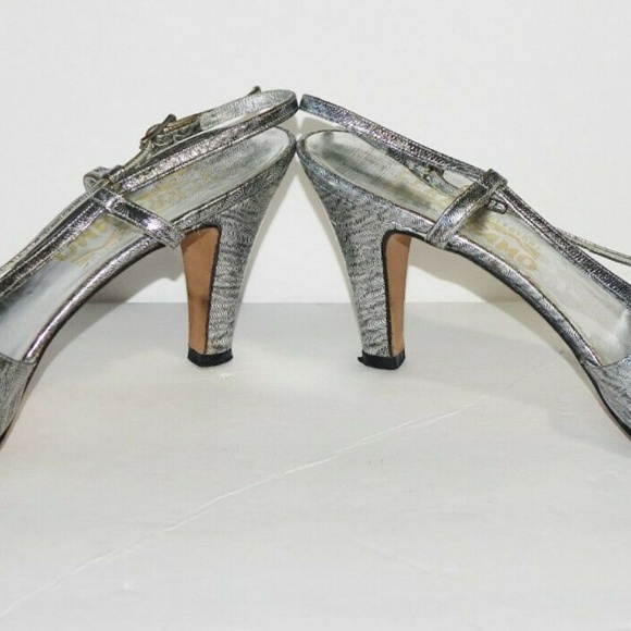 Salvatore Ferragamo Shoes - Vtg Salvatore Ferragamo Shoes High Heeled Metallic